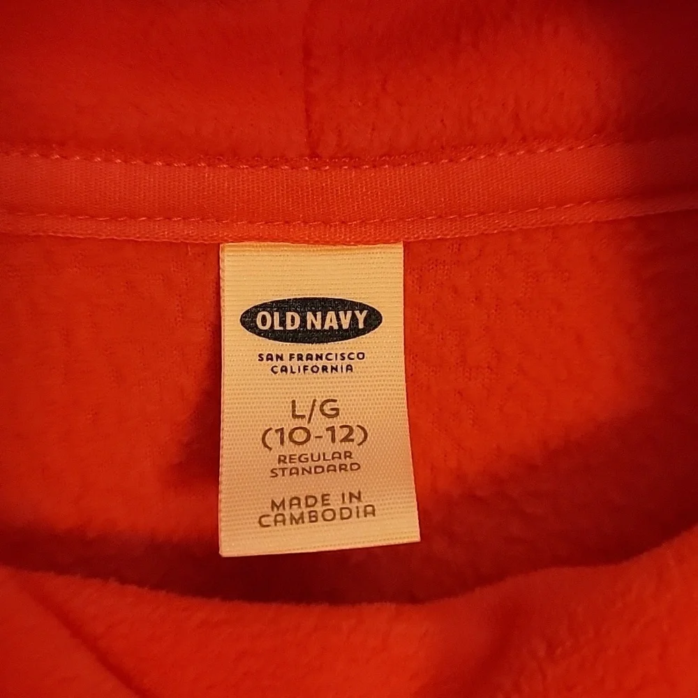 Old Navy girls coral colored, turtleneck sweatshirt. LG(10-12)